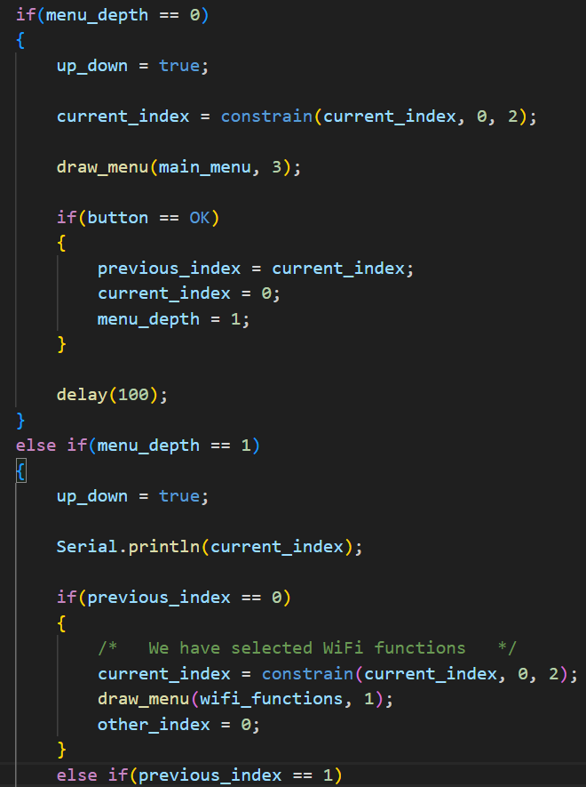 A picture of the UI code